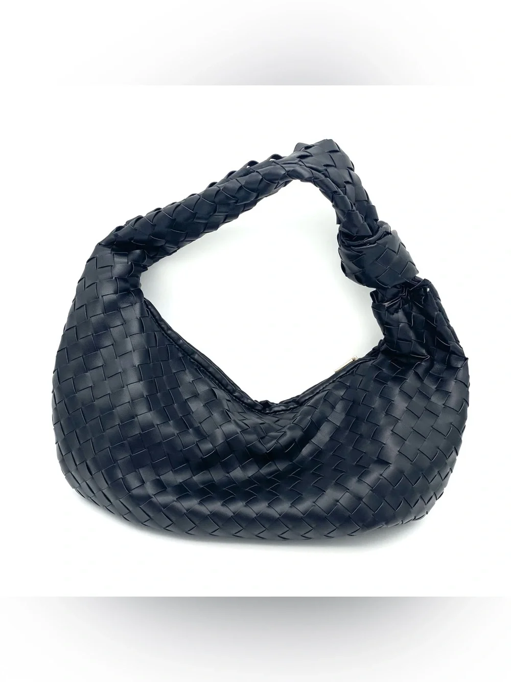 Lulla Collection Woven Knot Small Black HandBag Purse